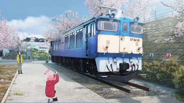 Railway locomotive display in a park